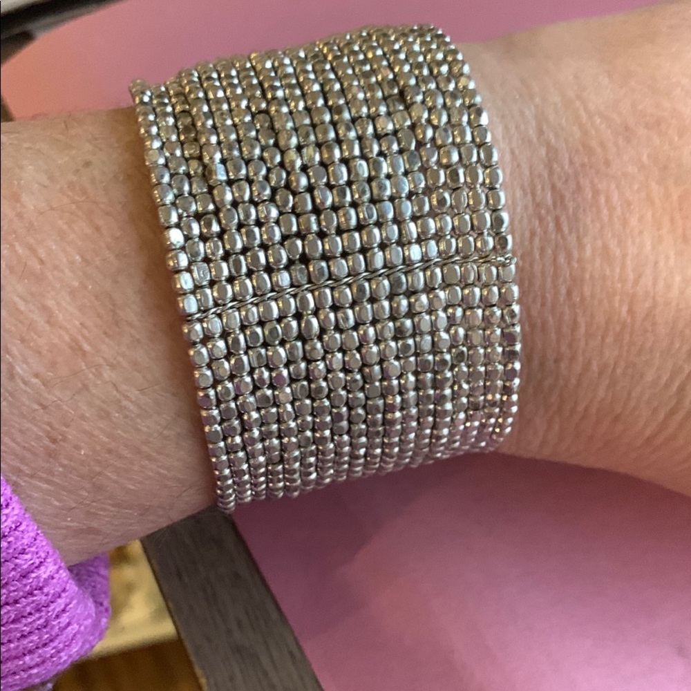 Elegant Silver Beaded Bracelet